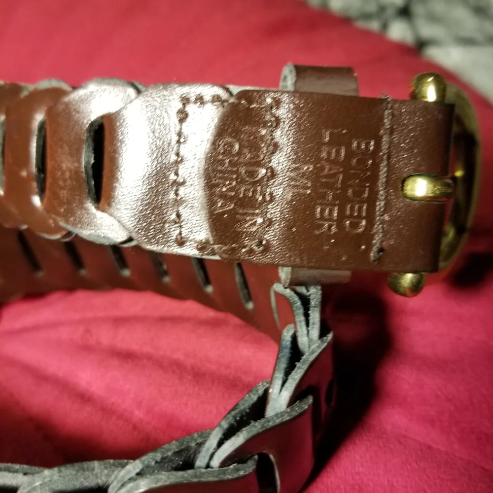 Braided Belt Brown Womens Size Medium/Large Bonded Leather